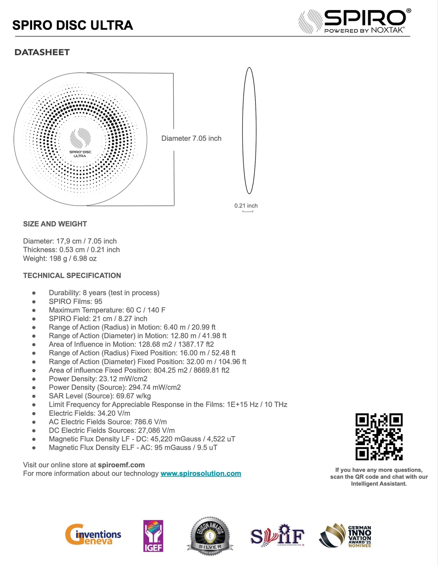 SPIRO® DISC ULTRA - Extreme Elektromagnetisch Filter voor EMF