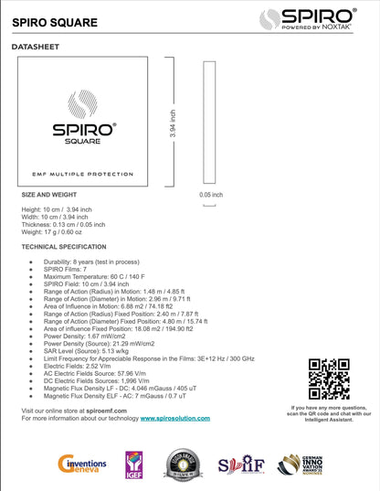 SPIRO® SQUARE - Filtre pour le rayonnement électromagnétique des tablettes et des assistants intelligents